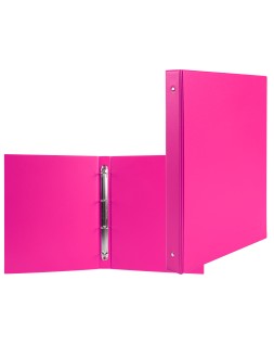 Carpeta de 4 anillas 25 mm redondas liderpapel a5 carton forrado pvc fucsia