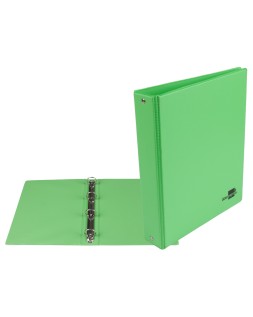 Carpeta de 4 anillas 25 mm redondas liderpapel a5 carton forrado pvc verde