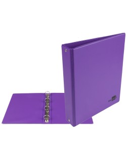 Carpeta de 4 anillas 25 mm redondas liderpapel a5 carton forrado pvc violeta