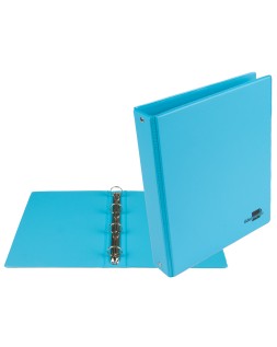 Carpeta de 4 anillas 25 mm redondas liderpapel a5 carton forrado pvc azul