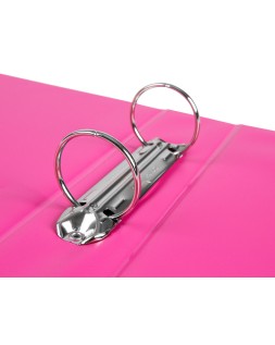 Carpeta de 2 anillas 40 mm redondas liderpapel a5 carton forrado pvc fucsia