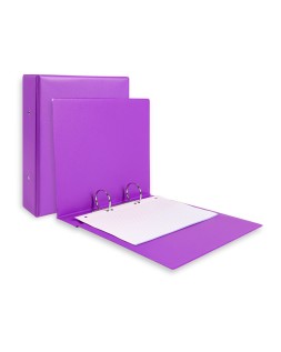 Carpeta de 2 anillas 40 mm redondas liderpapel a5 carton forrado pvc violeta