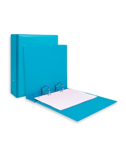 Carpeta de 2 anillas 40 mm redondas liderpapel a5 carton forrado pvc azul