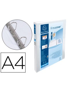 Carpeta exacompta canguro 2 anillas 16 mm din a4+ carton forrado polipropileno personalizable 3 bolsillos