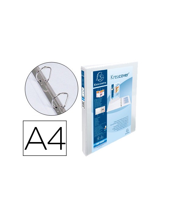Carpeta exacompta canguro 2 anillas 16 mm din a4+ carton forrado polipropileno personalizable 3 bolsillos