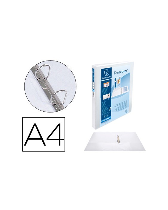 Carpeta exacompta canguro 2 anillas 30 mm din a4+ carton forrado polipropileno personalizable 3 bolsillos