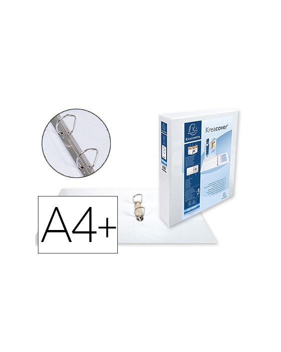 Carpeta exacompta canguro 2 anillas 40 mm din a4+ carton forrado polipropileno personalizable 3 bolsillos