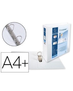 Carpeta exacompta canguro 2 anillas 50 mm din a4+ carton forrado polipropileno personalizable 3 bolsillos
