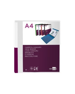 Carpeta liderpapel canguro 2 anillas 25 mm mixtas polipropileno din a4 transparente