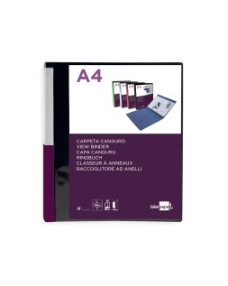 Carpeta liderpapel canguro 2 anillas 25 mm mixtas polipropileno din a4 negro opaco