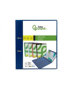 Carpeta liderpapel canguro 2 anillas 25 mm mixtas polipropileno din a4 azul translucido