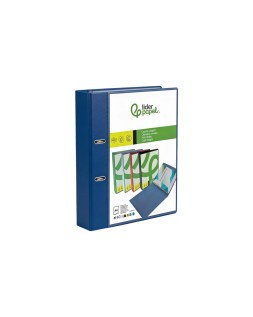 Carpeta liderpapel canguro 2 anillas 25 mm mixtas polipropileno din a4 azul translucido