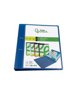Carpeta liderpapel canguro 2 anillas 25 mm mixtas polipropileno din a4 azul translucido