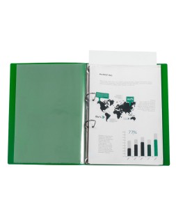 Carpeta liderpapel canguro 2 anillas 25 mm mixtas polipropileno din a4 verde translucido