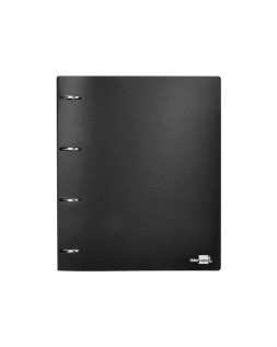 Carpeta liderpapel 4 anillas 40 mm mixtas polipropileno din a4 negro opaco