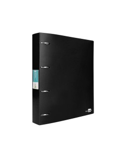 Carpeta liderpapel 4 anillas 40 mm mixtas polipropileno din a4 negro opaco