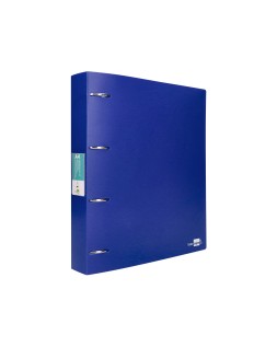 Carpeta liderpapel 4 anillas mixtas 40 mm polipropileno din a4 azul translucido