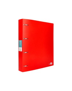 Carpeta liderpapel 4 anillas mixtas 40 mm polipropileno din a4 rojo translucido