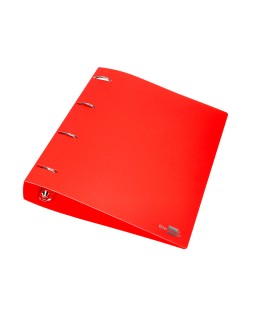 Carpeta liderpapel 4 anillas mixtas 40 mm polipropileno din a4 rojo translucido