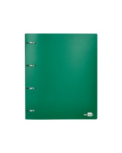 Carpeta liderpapel 4 anillas mixtas 40 mm polipropileno din a4 verde translucido