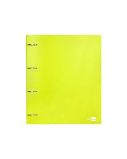 Carpeta liderpapel 4 anillas mixtas 40 mm polipropileno din a4 amarillo fluor opaco
