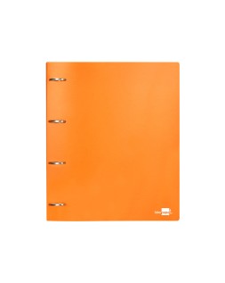 Carpeta liderpapel 4 anillas mixtas 40 mm polipropileno din a4 naranja fluor opaco