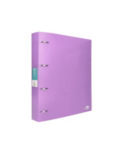 Carpeta liderpapel 4 anillas mixtas 40 mm polipropileno din a4 lavanda opaco