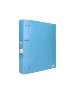 Carpeta liderpapel 4 anillas mixtas 40 mm polipropileno din a4 celeste opaco