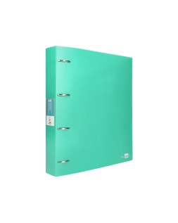 Carpeta liderpapel 4 anillas mixtas 40 mm polipropileno din a4 verde manzana opaco