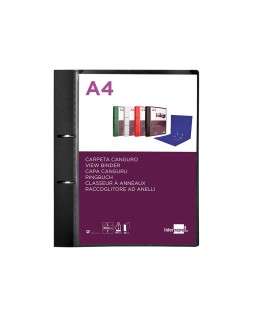 Carpeta liderpapel canguro 2 anillas 40 mm mixtas polipropileno din a4 negro opaco