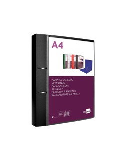 Carpeta liderpapel canguro 2 anillas 40 mm mixtas polipropileno din a4 negro opaco