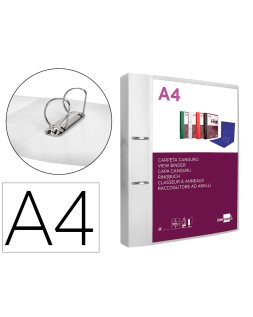 Carpeta liderpapel canguro 2 anillas 40 mm mixtas polipropileno din a4 transparente
