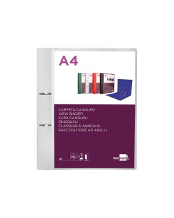 Carpeta liderpapel canguro 2 anillas 40 mm mixtas polipropileno din a4 transparente