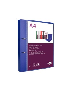 Carpeta liderpapel canguro 2 anillas 40 mm mixtas polipropileno din a4 azul translucido