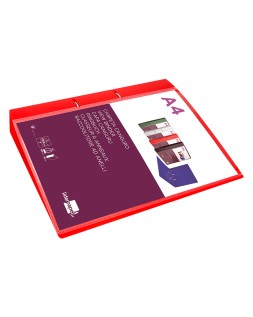 Carpeta liderpapel canguro 2 anillas 40 mm mixtas polipropileno din a4 rojo translucido