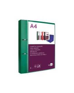 Carpeta liderpapel canguro 2 anillas 40 mm mixtas polipropileno din a4 verde translucido