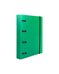 Carpeta con recambio liderpapel a4 cuadro 5mm 100 hojas 80g polipropileno 4 anillas mixtas 25mm verde