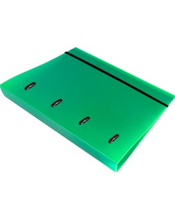 Carpeta con recambio liderpapel a4 cuadro 5mm 100 hojas 80g polipropileno 4 anillas mixtas 25mm verde