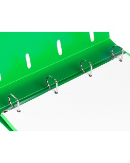 Carpeta con recambio liderpapel a4 cuadro 5mm 100 hojas 80g polipropileno 4 anillas mixtas 25mm verde
