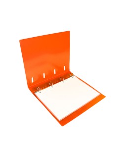 Carpeta con recambio liderpapel a4 cuadro 5mm 100 hojas 80g polipropileno 4 anillas 25mm color naranja