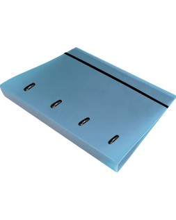 Carpeta con recambio liderpapel a4 cuadro 5mm 100 hojas 80g polipropileno 4 anillas mixtas 25mm celeste