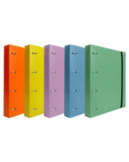 Carpeta con recambio liderpapel a4 cuadro 5mm 100 hojas 80g polipropileno 4 anillas mixtas 25mm celeste
