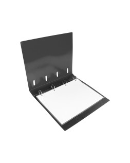 Carpeta con recambio liderpapel a4 cuadro 5mm 100 hojas 80g polipropileno 4 anillas 40mm negro opaco