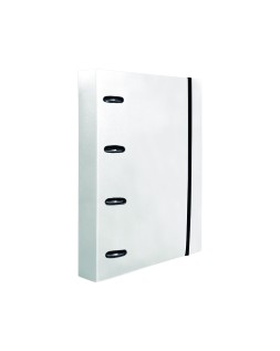 Carpeta con recambio liderpapel a4 cuadro 5mm 100 hojas 80g polipropileno 4 anillas 40mm transparente