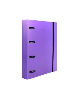 Carpeta con recambio liderpapel a4 cuadro 5mm 100 hojas 80g polipropileno 4 anillas 40mm lavanda opaco