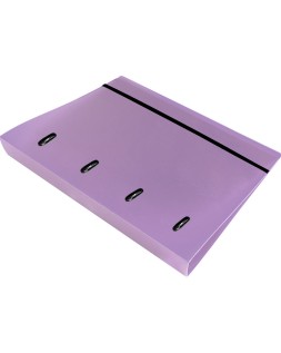 Carpeta con recambio liderpapel a4 cuadro 5mm 100 hojas 80g polipropileno 4 anillas 40mm lavanda opaco