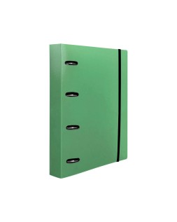 Carpeta con recambio liderpapel a4 cuadro 5mm 100 hojas 80g polipropileno 4 anillas 40mm verde manzana