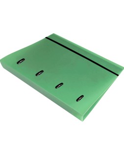 Carpeta con recambio liderpapel a4 cuadro 5mm 100 hojas 80g polipropileno 4 anillas 40mm verde manzana