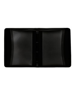 Carpeta liderpapel 4 anillas 25 mm polipropileno cierre cremallera 4 bolsillos interiores con ribete color negro