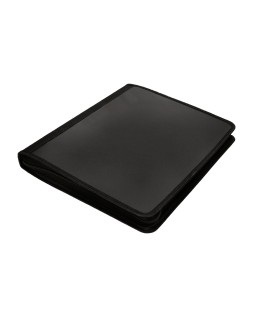 Carpeta liderpapel 4 anillas 25 mm polipropileno cierre cremallera 4 bolsillos interiores con ribete color negro